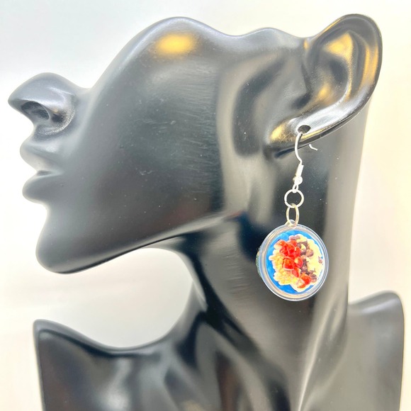 Oatmeal Bowl Earrings - Vegan Earrings - Foodie Earrings - Fruit Earrings - Picture 8 of 9